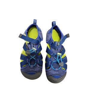 KEEN Kids Sea camp II CNX Waterproof Sport Sandals Navy Blue & Yellow Size 2